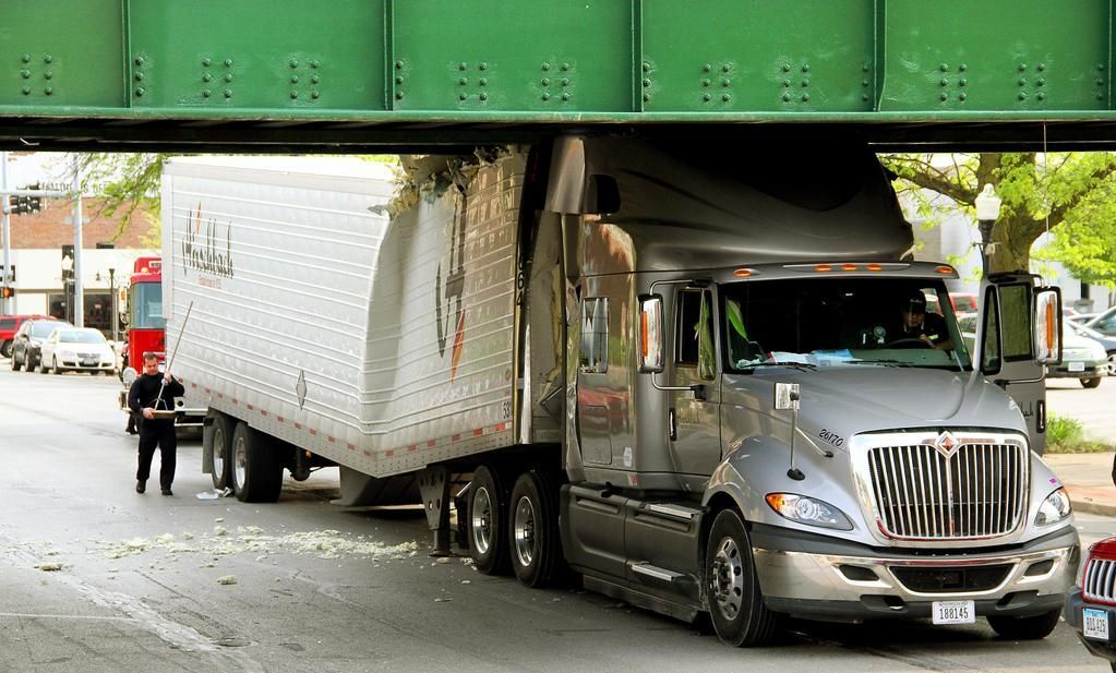 Truck-eating bridge at Brady